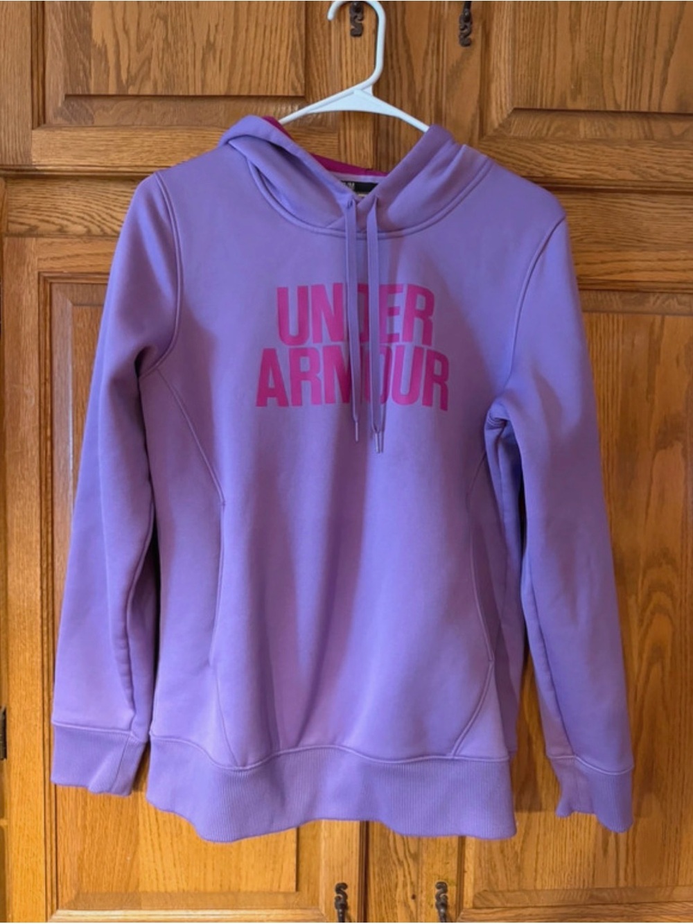 Under Armour Women's Lavender Scoop-Neck Hoodie with Pink Logo